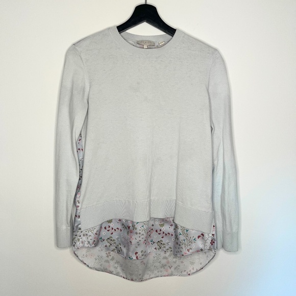 Ted Baker Light Blue Floral Layered Sweater - Picture 1 of 8